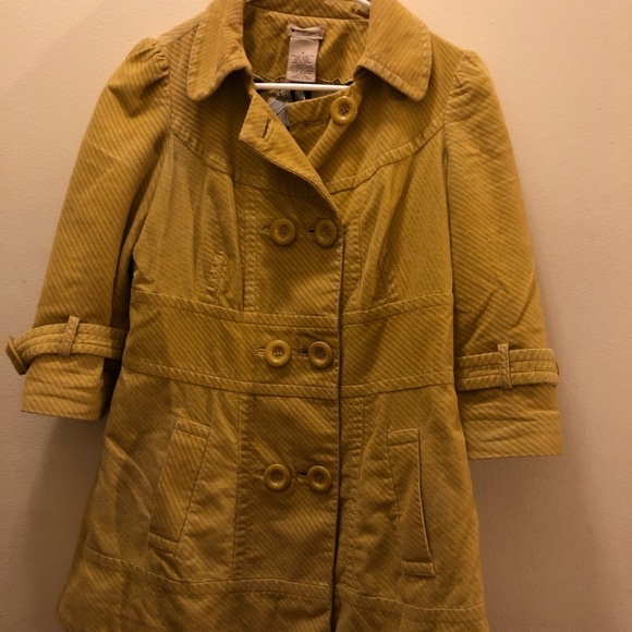 anthropologie | elevenses yellow pea coat - Picture 2 of 7